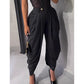 Lässige Damenhose mit hoher Taille und weitem Bein