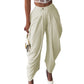 Lässige Damenhose mit hoher Taille und weitem Bein