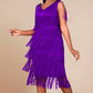 👗 Ärmelloses Flapper-Kleid für Damen mit V-Ausschnitt und Fransen – Lässig, verspielt & perfekt für Party & Sommer ✨
