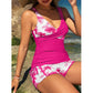 🌴👙 Zweiteiliger Badeanzug mit tropischem Print und hoher Taille – schmeichelhaft und figurbetonend – Zahlung per Nachnahme ✨✅