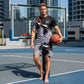 🔥 HALBER PREIS! 50% RABATT auf das Herren-Set aus T-Shirt und Shorts mit abstraktem Print! 🛍️