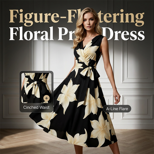👗🌸 Women's Sleeveless Floral Print Dress – 50% RABATT! Blütenzauber für heiße Tage. ☀️✨