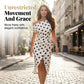 White & Black Polka Dot Asymmetrical Dress