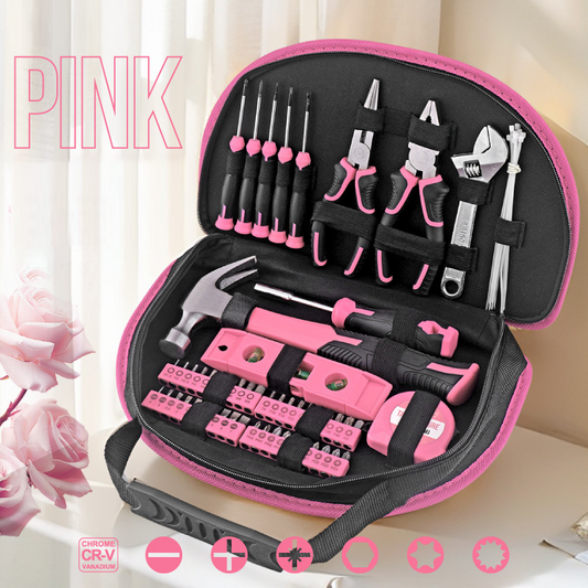 🛠️🎀 50% RABATT! Pink General Household Hand Tool Kit – denn Väter haben auch ein Herz für hübsches Werkzeug. 😍🔧