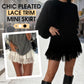 🔥👗 50% RABATT! Chic Pleated Lace Trim Mini Skirt – Plisseefalten, zarte Spitze, perfekt für den Sommer. 🌸💨