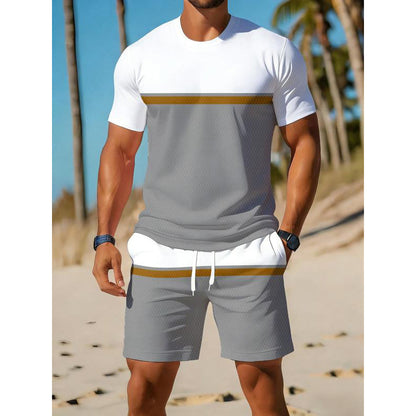 👕🎨 Men's Summer Color-Block Sportswear Set – 50% RABATT! Farbenfroh, atmungsaktiv, perfekt für Training & Freizeit. 🔥☀️