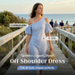 👗 NUR FÜR BEGRENZTE ZEIT: 50 % RABATT! ✨ Gestreiftes Off-Shoulder-Kleid für Damen – elegant, fließend, sommerlich-schick 🌊
