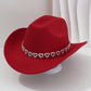 📢📢 40 % RABATT !! ⏰Damen Strass-Herz Cowboyhut Eleganter Französischer Jazz Fedora
