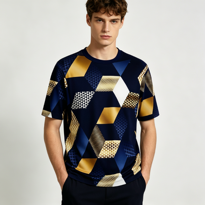 👕🎨 Herren-T-Shirt mit geometrischem 3D-Print – 50% RABATT! Auffälliges Design, atmungsaktiv, bequem – perfekt für Streetwear & Alltag. 🔥✨