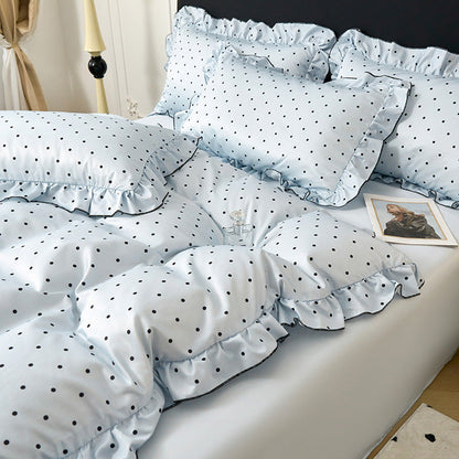 ⏳Nur für kurze Zeit: 50 % Rabatt⏰Luxuriöses, kühlendes Bettwäscheset aus Eis-Seide mit Rüschen🛌