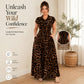 👗🐆 50% RABATT! Elegantes Damen-Kleid mit Leopardenprint & Reverskragen – Stilvoll, figurbetont & perfekt für Büro, Dinner & besondere Anlässe ✨