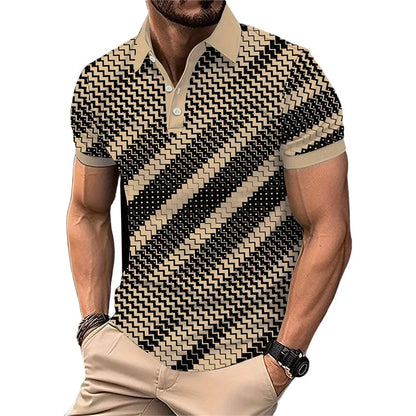 🔥👔 50% RABATT! Men's Geometric Print Collared Shirts – auffälliges Design, bequeme Passform, ideal für warme Tage. 💨💪