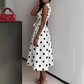 👗 50% RABATT! 🌸 Damen-Kleid mit Polka-Dot-Muster, V-Ausschnitt & ärmellos – Luftig, elegant & vielseitig – Perfekt für Alltag, Büro oder besondere Anlässe – zeitloser Look mit Frische ✨