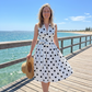 👗 50% RABATT! 🌸 Damen-Kleid mit Polka-Dot-Muster, V-Ausschnitt & ärmellos – Luftig, elegant & vielseitig – Perfekt für Alltag, Büro oder besondere Anlässe – zeitloser Look mit Frische ✨