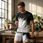 👕 50% RABATT! ☀️ 2-teiliges Sommer-Set für Herren – Mit dynamischem Print, atmungsaktiv & bequem – Perfekt für Alltag, Sport oder Freizeit – lässiger und leichter 2-in-1 Look 🩳✨
