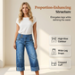 ⏰ 50 % RABATT – Nur für kurze Zeit ✨👖 Figurschmeichelnde Cropped Denim-Jeans mit hoher Taille & weiter Beinweite – 3-facher Knopfverschluss, umgeschlagene Säume & atmungsaktive Qualität