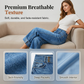 ⏰ 50 % RABATT – Nur für kurze Zeit ✨👖 Figurschmeichelnde Cropped Denim-Jeans mit hoher Taille & weiter Beinweite – 3-facher Knopfverschluss, umgeschlagene Säume & atmungsaktive Qualität