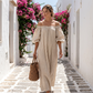 👗Damen Schulterfreies Maxi-Kleid mit Laternenärmeln