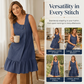 👗💙 Ärmelloses Top mit asymmetrischem Ausschnitt & Rüschen – 50% RABATT! Elegant, verspielt, perfekt für warme Tage & besondere Anlässe. 🔥🌸